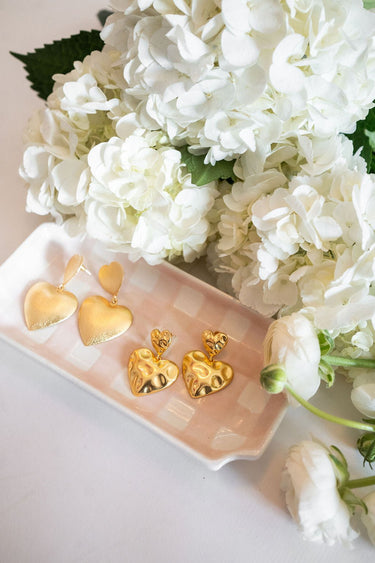 Fallen - Hammered Gold Heart Earring - 18k Gold Plated - Lisi Lerch