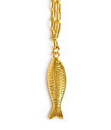 Fish Beach Town Small Paper Clip Chain Necklace - Lisi Lerch