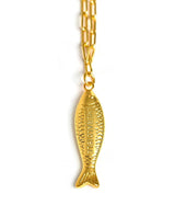 Fish Beach Town Small Paper Clip Chain Necklace - Lisi Lerch