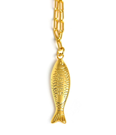 Fish Beach Town Small Paper Clip Chain Necklace - Lisi Lerch