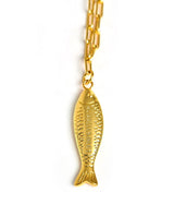 Fish Beach Town Small Paper Clip Chain Necklace - Lisi Lerch