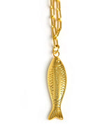 Fish Beach Town Small Paper Clip Chain Necklace - Lisi Lerch