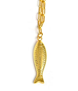 Fish Beach Town Small Paper Clip Chain Necklace - Lisi Lerch