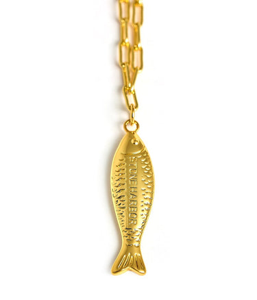 Fish Beach Town Small Paper Clip Chain Necklace - Lisi Lerch