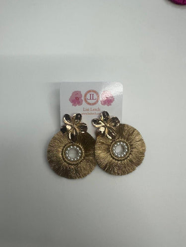 Flower Top with Gold Circle and Pearl Earring - Sample Sale Final Sale - Lisi Lerch