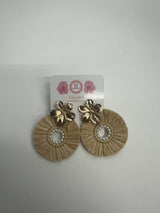 Flower Top with Natural Circle and Pearl Earring - Sample Sale Final Sale - Lisi Lerch