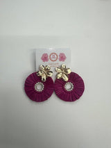 Flower Top with Purple Circle and Pearl Earring - Sample Sale Final Sale - Lisi Lerch