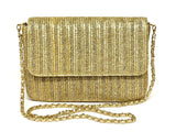 Foldover Gold Straw Bag- Sample Sale- Final Sale - Lisi Lerch
