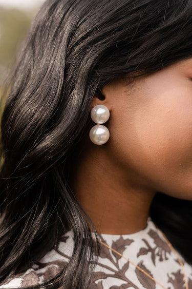 Frances Larger Double Pearl Earring - Lisi Lerch