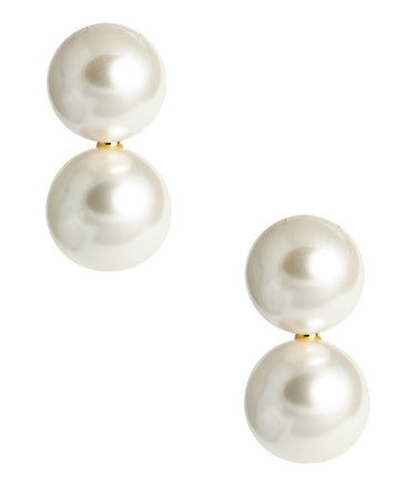 Frances Larger Double Pearl Earring - Lisi Lerch