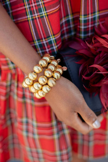 Georgia Beaded Bracelet Stack - 3 - 14mm All Gold Bracelets - Lisi Lerch