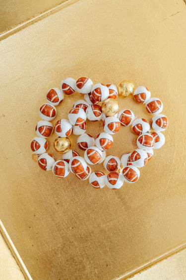 Georgia Ceramic and Gold Beaded Football Bracelet - Lisi Lerch