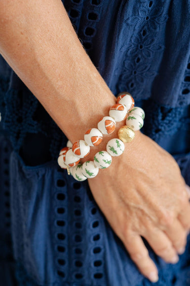 Georgia Ceramic and Gold Beaded Football Bracelet - Lisi Lerch
