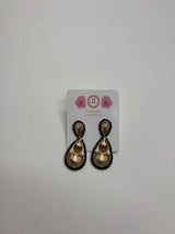  Gold & Black Bead Drop Earrings- Sample Sale Final Sale 