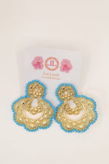 Gold and Turquoise Sydney Beaded Earring -Sample Sale- Final Sale - Lisi Lerch