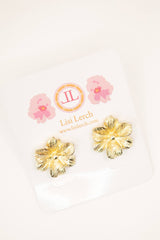 Gold Floral Stud Earrings -Sample Sale- Final Sale - Lisi Lerch