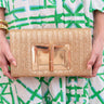 Gold Lillian Straw Clutch - Lisi Lerch