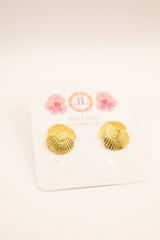 Gold Stripped Floral Stud -Sample Sale- Final Sale - Lisi Lerch
