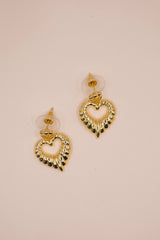 Gold Textured Heart Stud Earrings -Sample Sale- Final Sale - Lisi Lerch