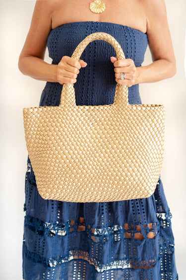 Gold Woven Tote - Lisi Lerch