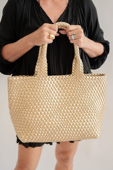 Gold Woven Tote - Lisi Lerch
