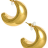 Goldie - Hollow Puffy 18k Gold Plated Hoop Earring - Meeghan Mullin Collection - Lisi Lerch