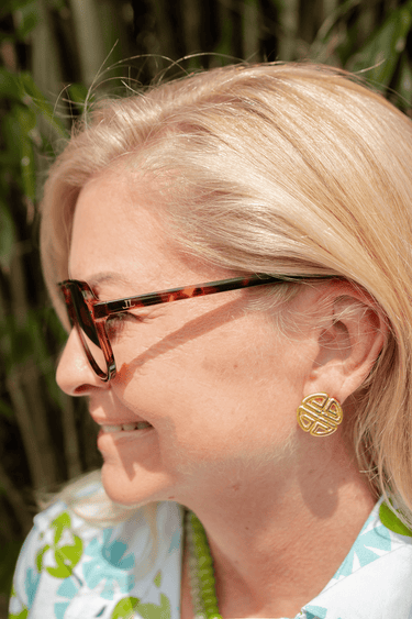 Greek Gold Key Stud - Earrings - Lisi Lerch