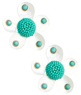 Greer - Mother Of Pearl Stud Flower Earrings - Lisi Lerch