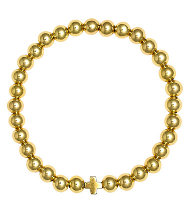 Hadley Cross - 18k Gold Plated Beaded Bracelets - Lisi Lerch