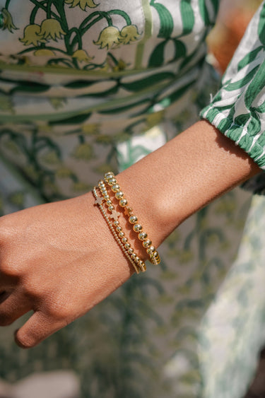 Hadley Cross - 18k Gold Plated Beaded Bracelets - Lisi Lerch