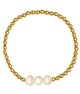 Hadley Triple Pearl - 18k Gold Plated Beaded Bracelets - Lisi Lerch