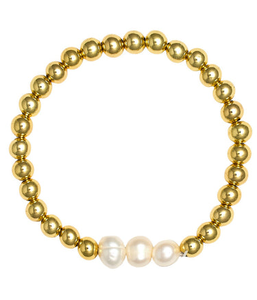 Hadley Triple Pearl - 18k Gold Plated Beaded Bracelets - Lisi Lerch