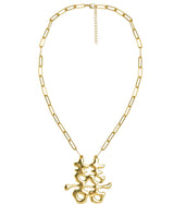 Happy Charm Necklace - Paper Clip Chain - 18k Plated - Lisi Lerch