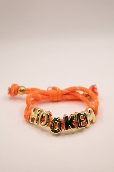 Hook Em Orange Adjustable Rope Bracelet -Sample Sale- Final Sale - Lisi Lerch