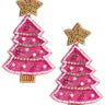 Hot Pink Christmas Tree - Earring - Lisi Lerch