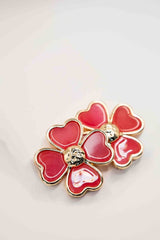 Hot Pink Heart-Petal Flower Stud-Sample Sale- Final Sale - Lisi Lerch