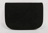 Ivy Black Suede Clutch- Gold Charm - Lisi Lerch