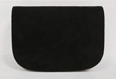 Ivy Black Suede Clutch- Gold Charm - Lisi Lerch