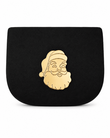 Ivy Black Suede Clutch- Gold Charm - Lisi Lerch