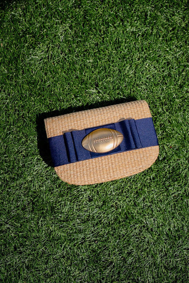 Ivy Straw Clutch- Flat Bow- Gameday Charm - PreOrder 9/8 - Lisi Lerch