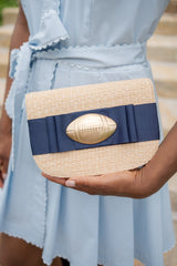 Ivy Straw Clutch- Flat Bow- Gameday Charm - PreOrder 9/8 - Lisi Lerch