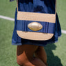 Ivy Straw Clutch- Flat Bow- Gameday Charm - PreOrder 9/8 - Lisi Lerch