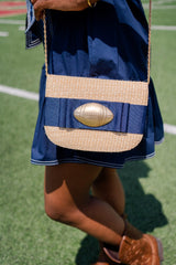 Ivy Straw Clutch- Flat Bow- Gameday Charm - PreOrder 9/8 - Lisi Lerch