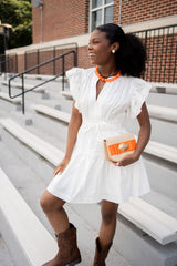 Ivy Straw Clutch- Flat Bow- Gameday Charm - PreOrder 9/8 - Lisi Lerch