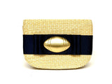 Ivy Straw Clutch- Flat Bow- Gameday Charm - PreOrder 9/8 - Lisi Lerch
