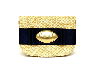 Ivy Straw Clutch- Flat Bow- Gameday Charm - PreOrder 9/8 - Lisi Lerch