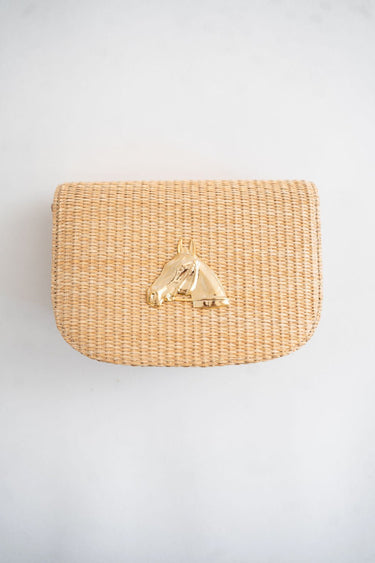 Ivy Straw Clutch - Gold Charm - Lisi Lerch