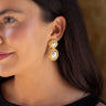 Jackie Pearl & Gold Roped Statement - Earrings - Belle of the Ball - Lisi Lerch