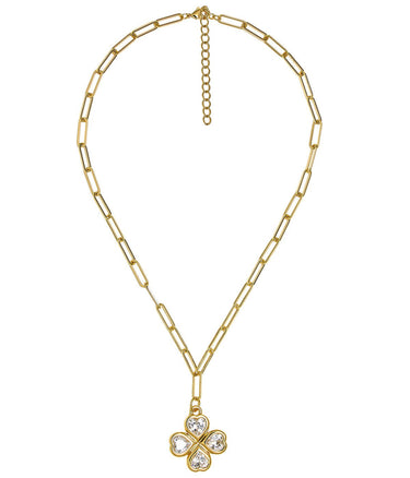 Jamie Clover Necklace - PaperClip Chain - 18k Plated - PreOrder - Lisi Lerch