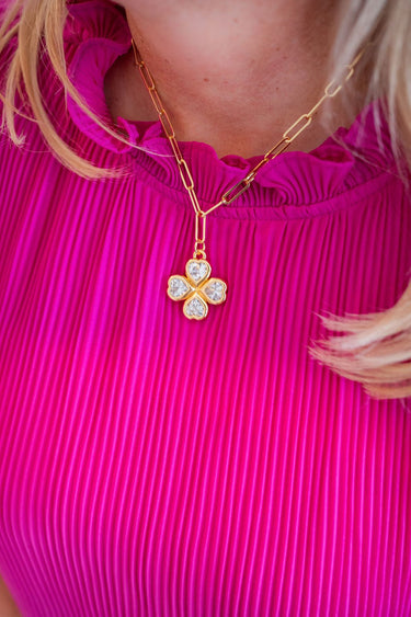 Jamie Clover Necklace - PaperClip Chain - 18k Plated - PreOrder - Lisi Lerch